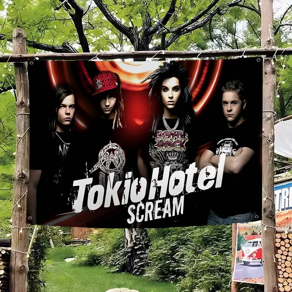Metal Rock Band T-Tokio H-Hotel Retro Flags Multiple Choice Living Studio Booth Interior Decoration Banner