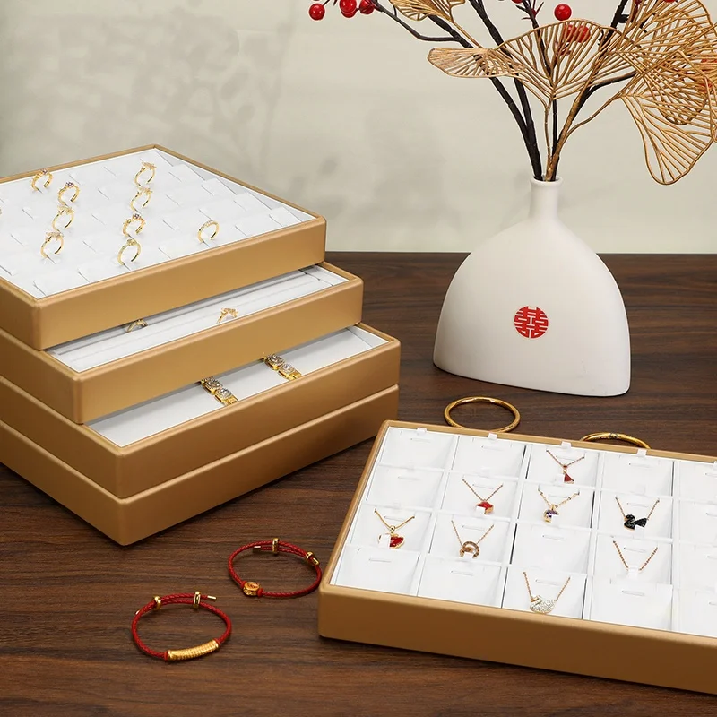 Jewelry Display Tray Showcase Plate Ring Pendant Stud Earring Necklace Jewelry Rack Storage Viewing Tray Bracelet Prop Tray