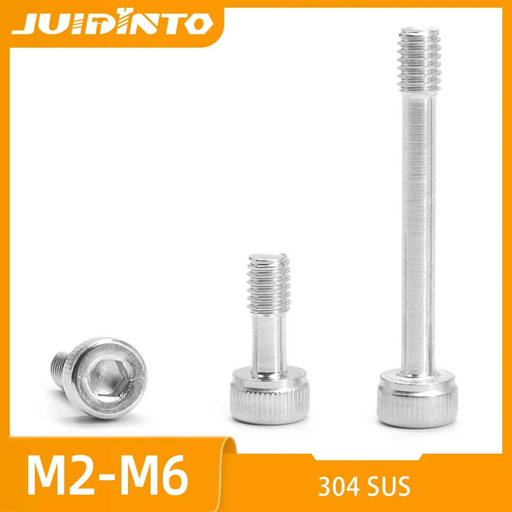 JUIDINTO 2-10pcs 304 Stainless Steel M3 M4 M5 M6 M8 M10 Partially Threaded Hex Socket Captive Knurled Panel Screws for Equipment