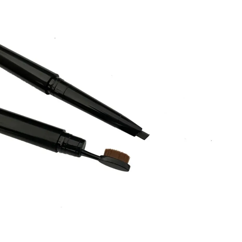 Vegan Makeup Double Ended Triangle Eyebrow Pencil with Brush Private Label Wholesale Custom Logo Long Lasting Eye Brow Pencil