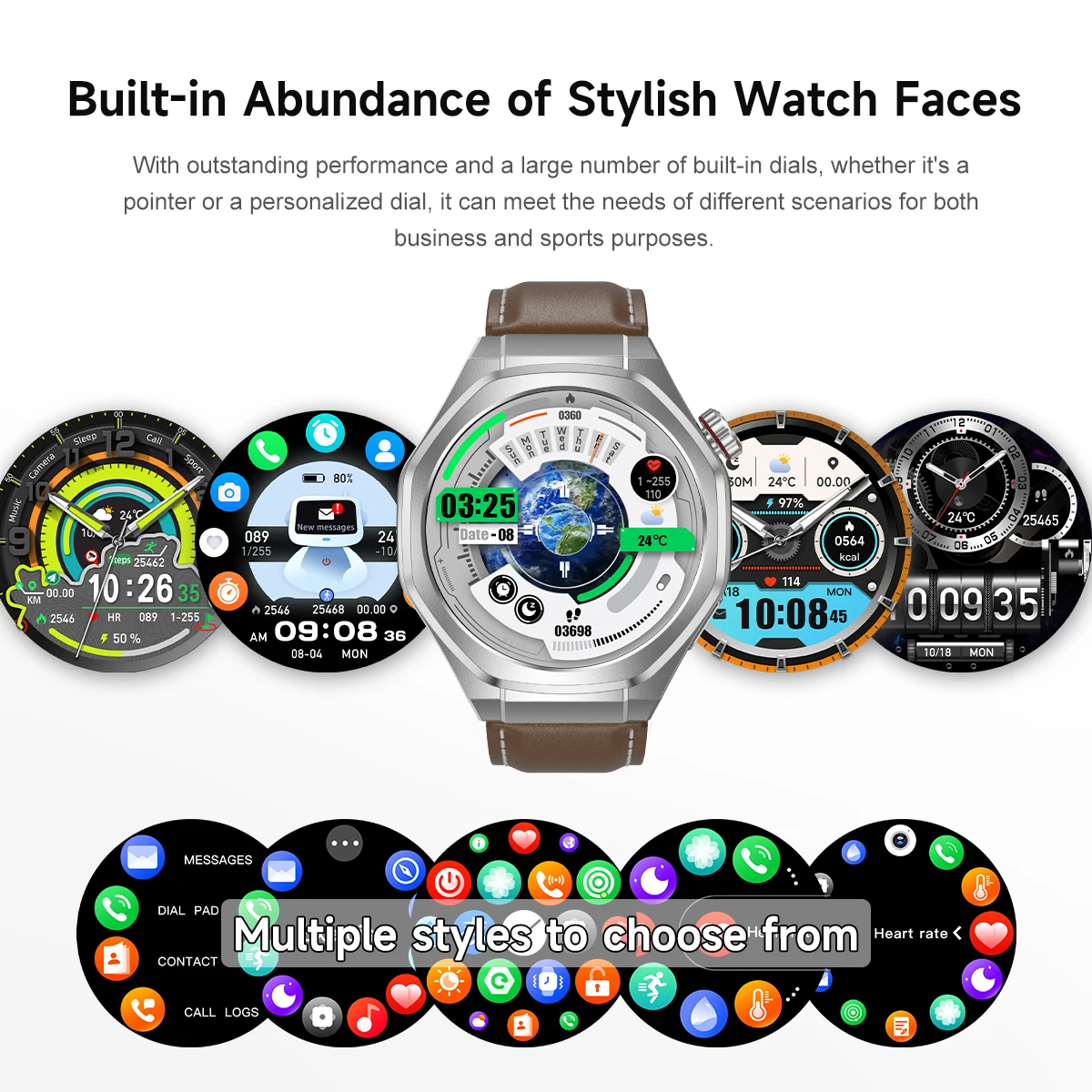 Nowy Smartwatch 5 Pro 2025 Męski Smartwatch Ekran AMOLED GPS Śledzenie ruchu Tętno Połączenia Bluetooth Smartwatche Wodoodporne