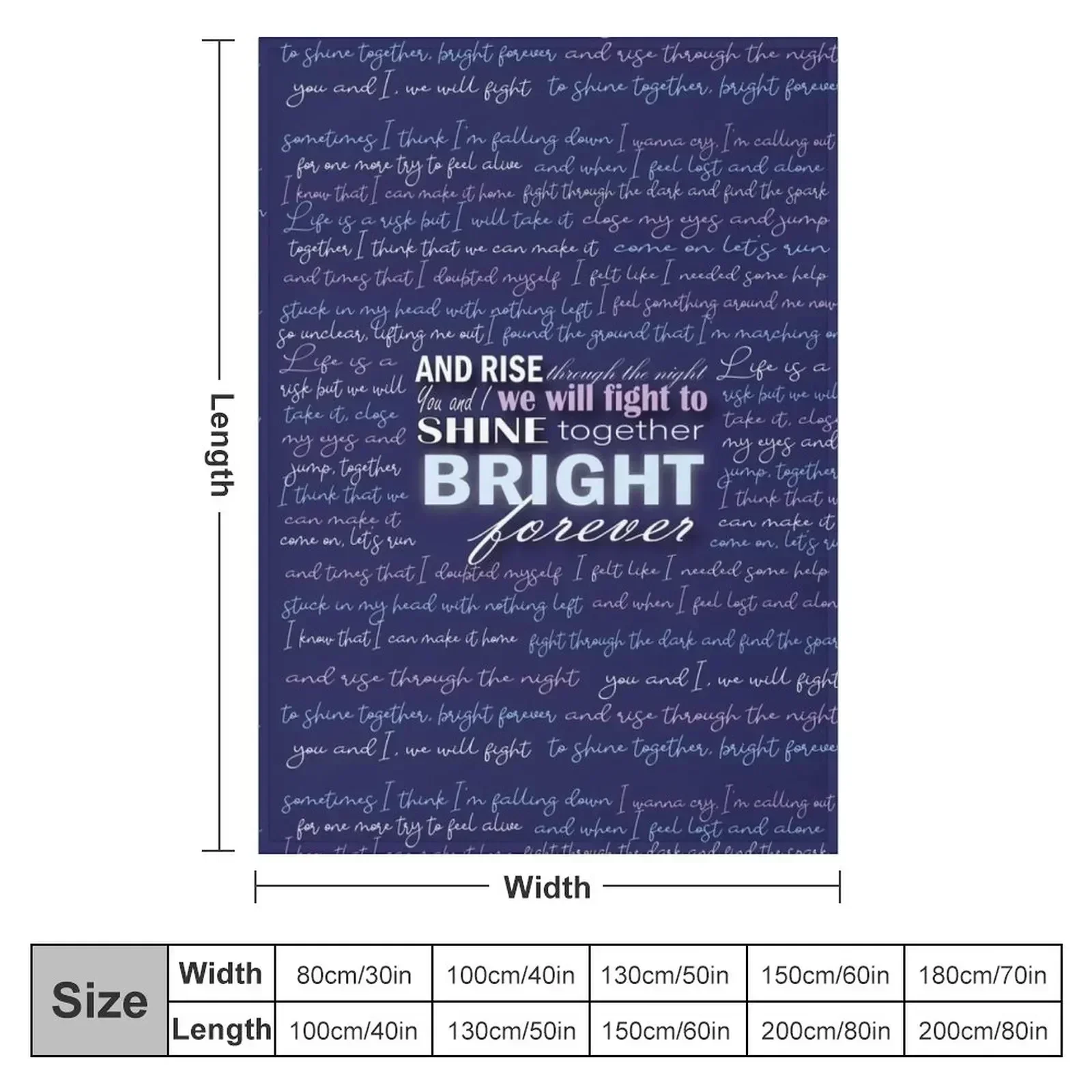 Bright Julie and the Phantoms Lyric Poster Throw Blanket couch cozy soft plush fuzzy picnic outdoor blanket