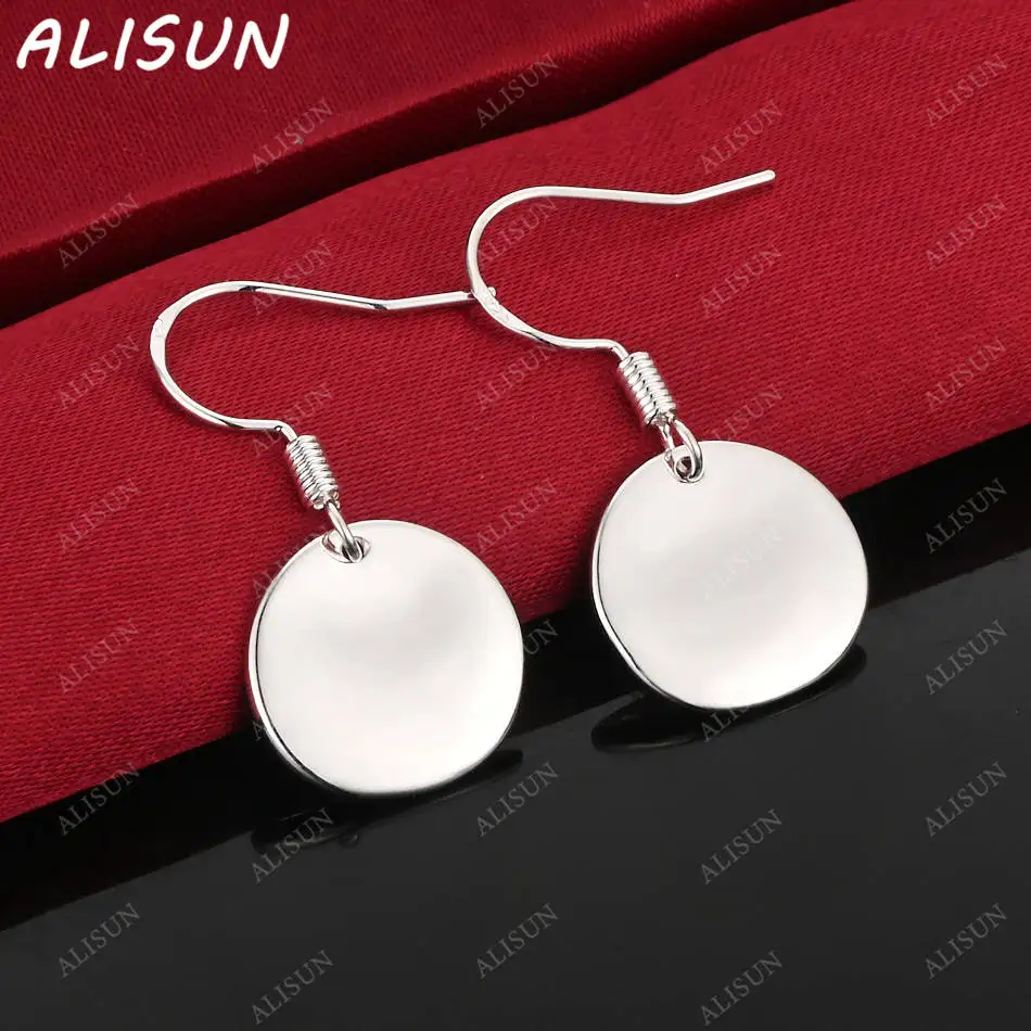 

ALISUN 925 Sterling Silver Round Earrings Drop Earrings Charm Trend Birthday Gifts Fashion Party Fine Jewelry