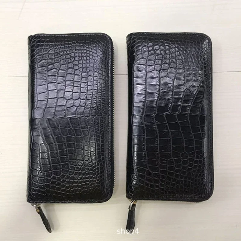 New Brand Luxury Business Men's Alligator Wallets Real Crocodile Genuine Leather Long Organizer Wallet Boy Card Holder Purse