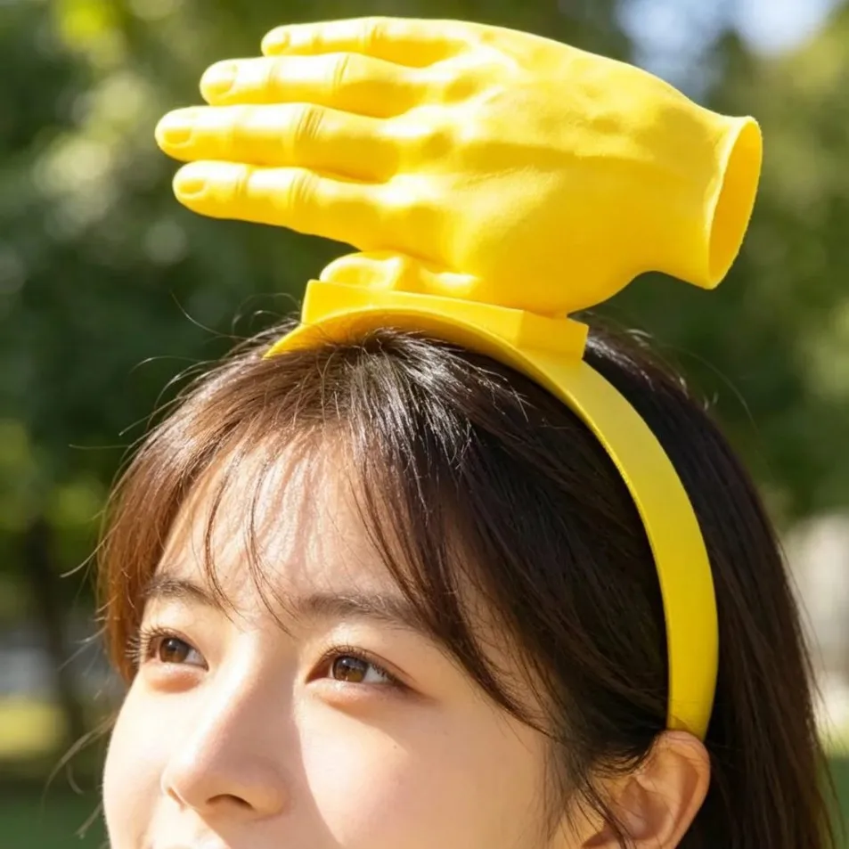 Portable Palm Hat 3D-printed Adjustable Hairband Sun Hat Summer Outdoors Palm Sun-protective Cap Fun Quirky Palm-sized Sun Hat