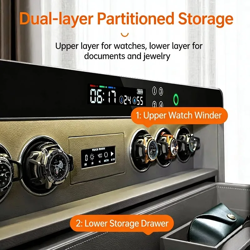 Cross-border Special Offers Lock Box Steel Modern High Quality Eco-Friendly Watch Storage Safe for Bedroom Home Office