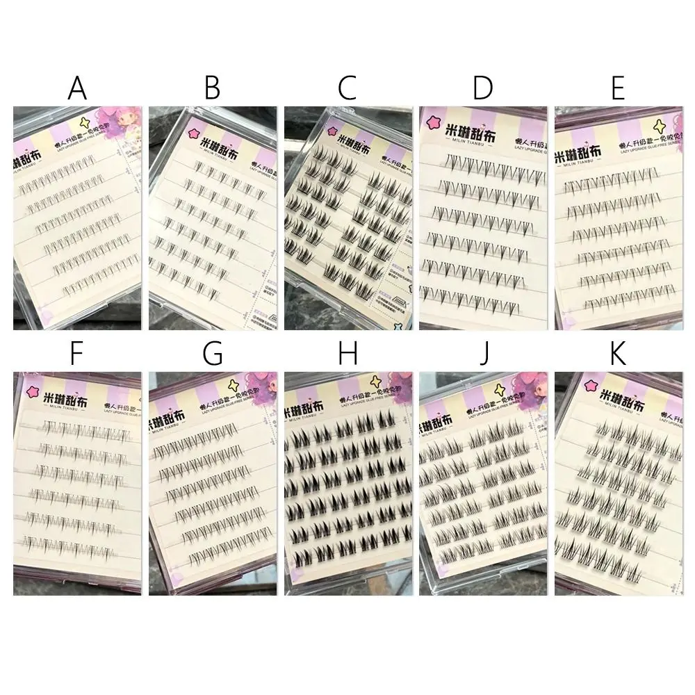 3D 自己粘着まつげ グルーフリー ジェリーグルーストリップ付き マンガまつげ ヌードメイク アニメコスプレ 自己粘着まつげ