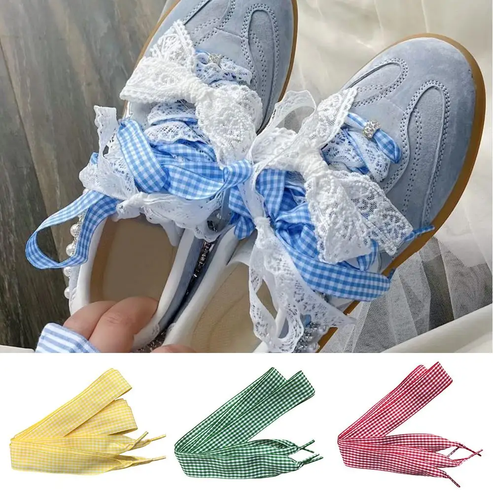 

Sweet Decoration Casual Lattice Shoelaces Useful Sneakers Shoes Laces Shoes Decor Trendy Colorful Supplies DIY Fashion Shoelaces