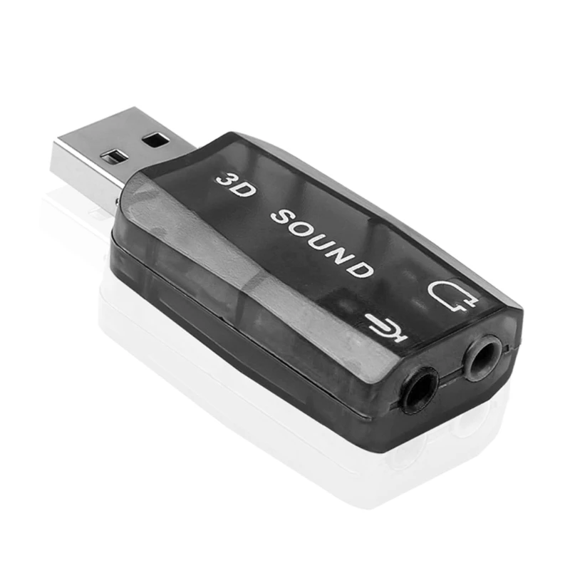 Adaptateur Mini USB mâle vers 3.5mm femelle, carte son 3D pour micro Microphone