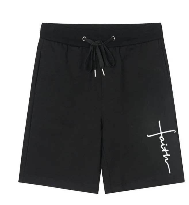 

Faith Slogan Cotton Unisex Shorts Women Men Graphic Casual Fashion Brand New Arrivals Summer Essentials Daily Simple Sweatshorts