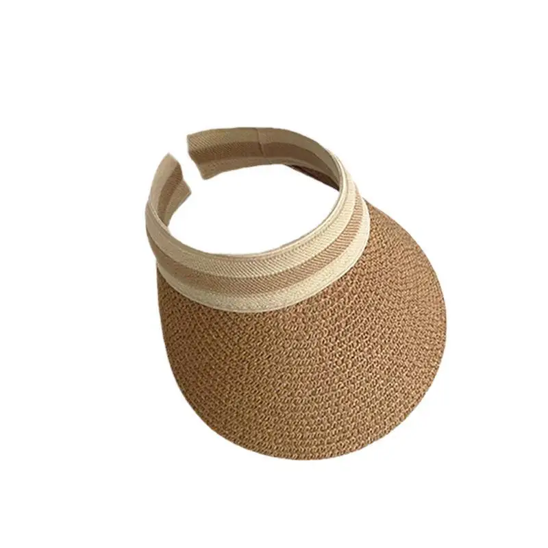 Straw Visor Hat for Girls Baby Women - Summer UV Protection Wide Brim Sun Hat, Breathable Lightweight Mother-Daughter Matching