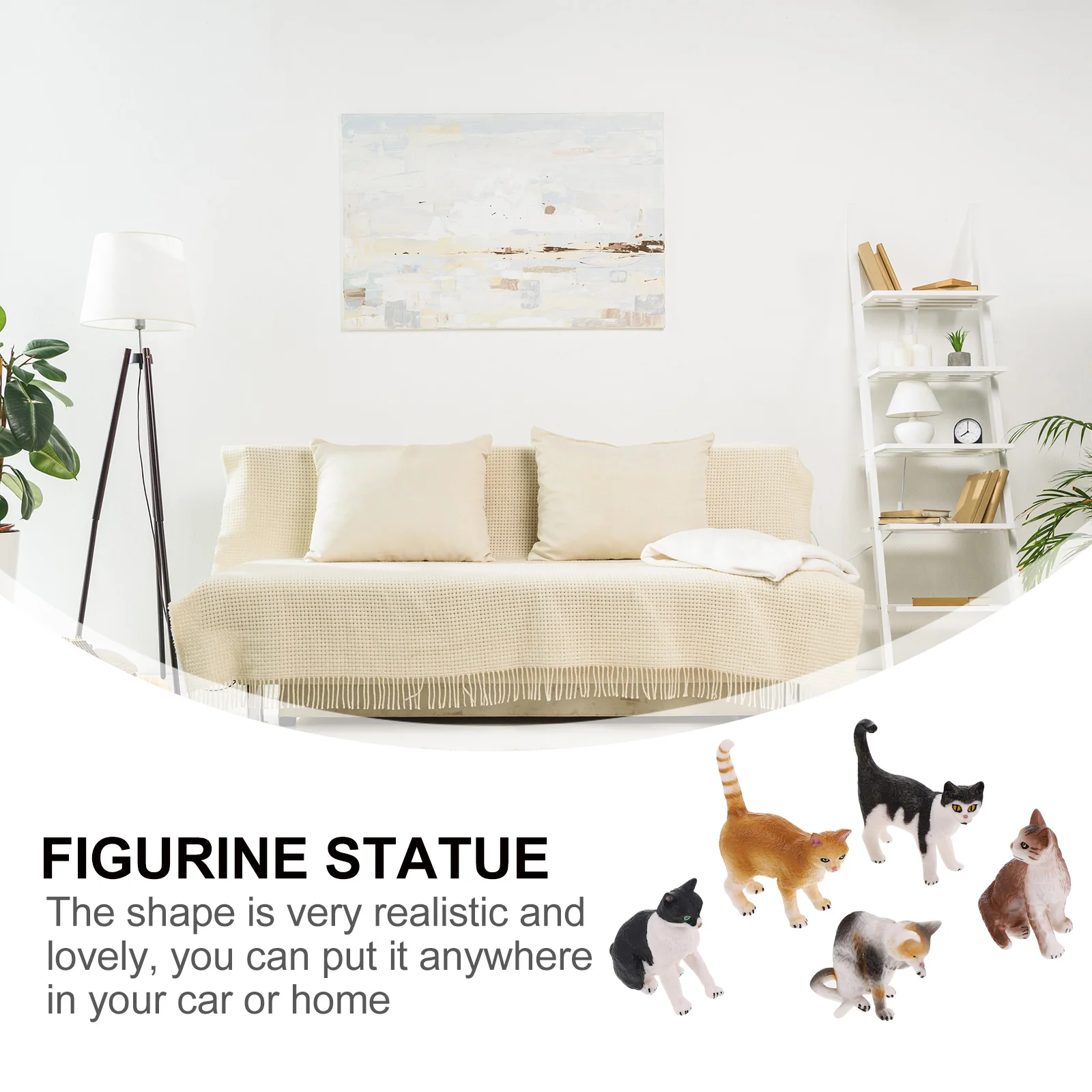 5 Pcs Cat Model Sculpture Toy Figure Figures Characters Figurines Party Favors Gift Garden Decoration Desktop