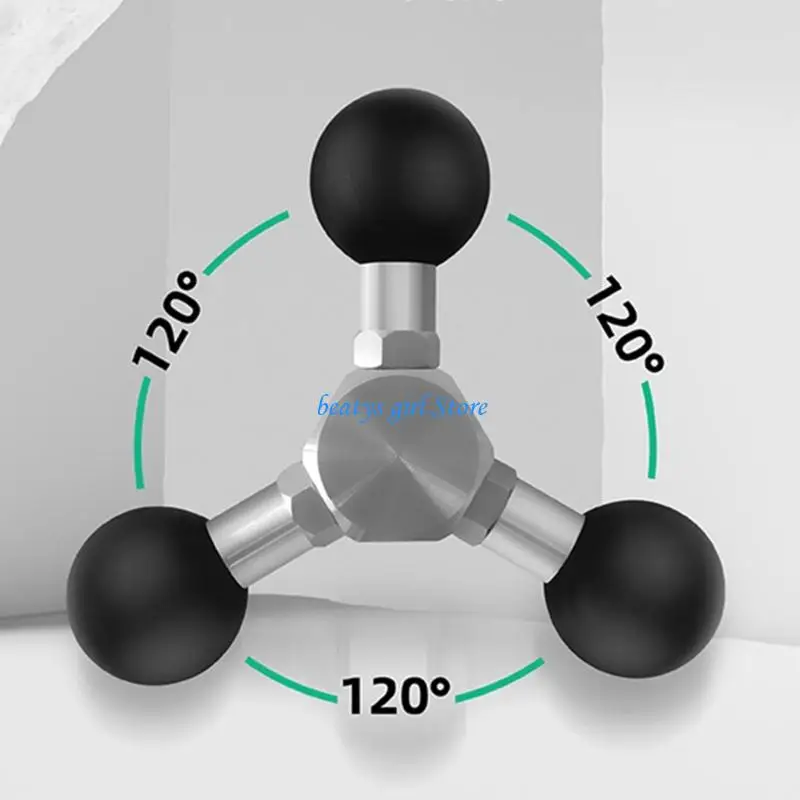 C7AB 1inch 25.4mm Triple Rubber Ball Head Motorcycle Handlebars Mounting Arm Extension