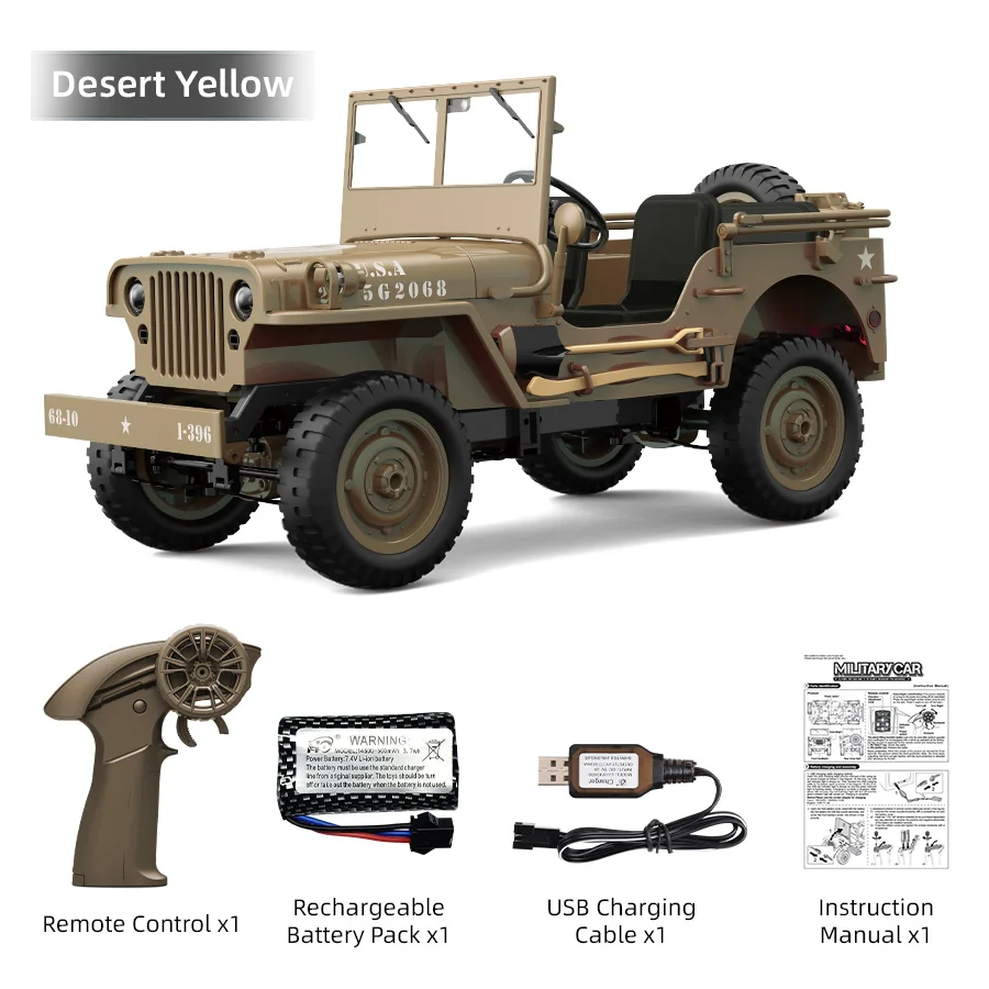 JJRC C8815 4WD Off-road RC Auto RTR Crawler 2.4G 1941 Mb Scaler Willys Jeep Klimmen Schaal Militaire Vrachtwagen Voertuig Volwassen Kinderen Speelgoed