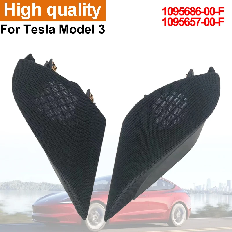 Door Horn Cover For Tesla Model 3 2017-2023 Car Indoor Tweeter Audio Speaker Triangle Trim Cover 1095686-00-F 1095657-00-F
