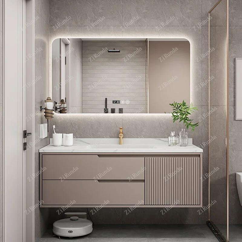 ~Paint Bathroom Cabinet Combination Stone Plate Seamless Basin Washstand Bathroom Ceramic Whole Washbin