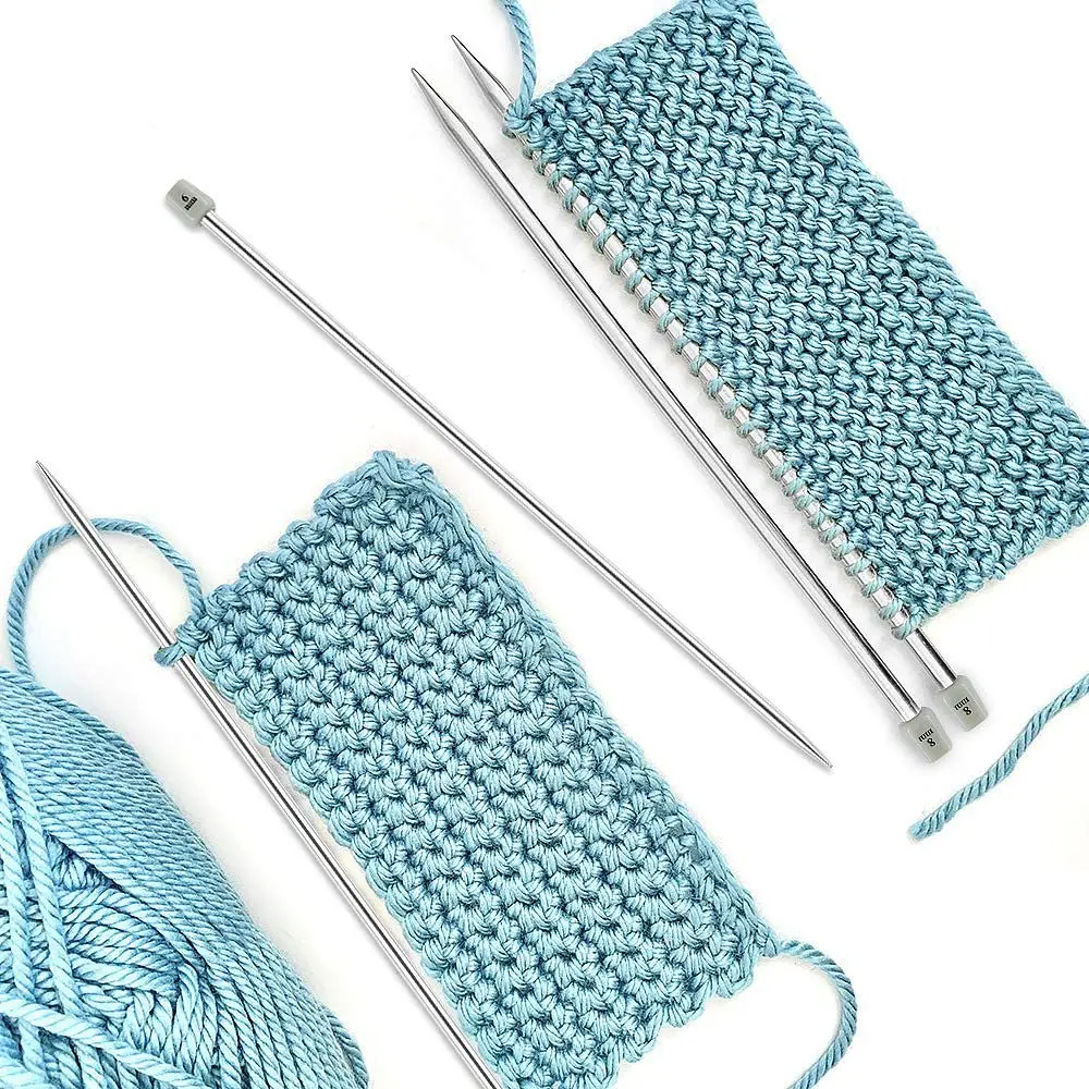 ABBN-Knitting Needles, Straight Single Pointed Knitting Needles Kit, 22 Pcs Metal Short Knitting Pins And Handy Storage Bag