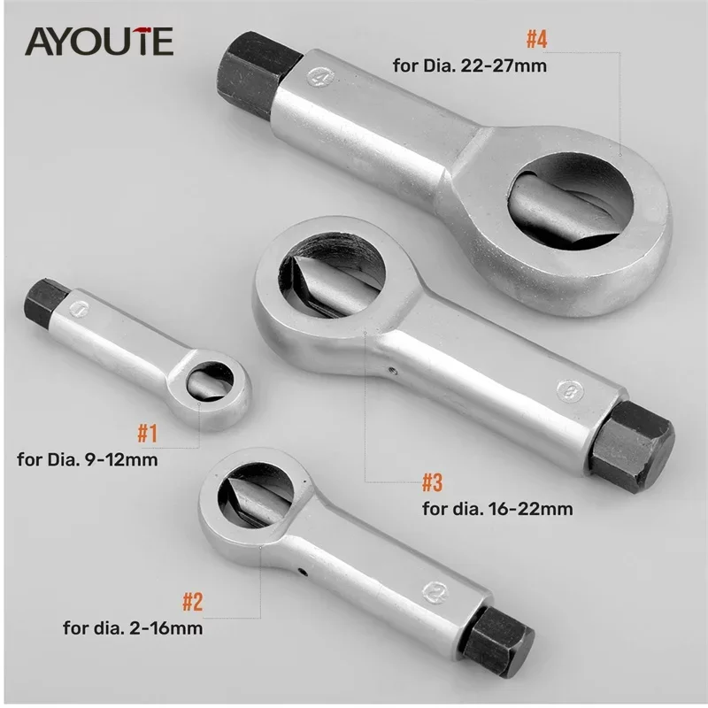 AYOUTE 9-27mm Nut Splitter Tool Set Heavy Duty Metal Nut Breaker Tool Accessories for Workers DIY Families Durable Portable