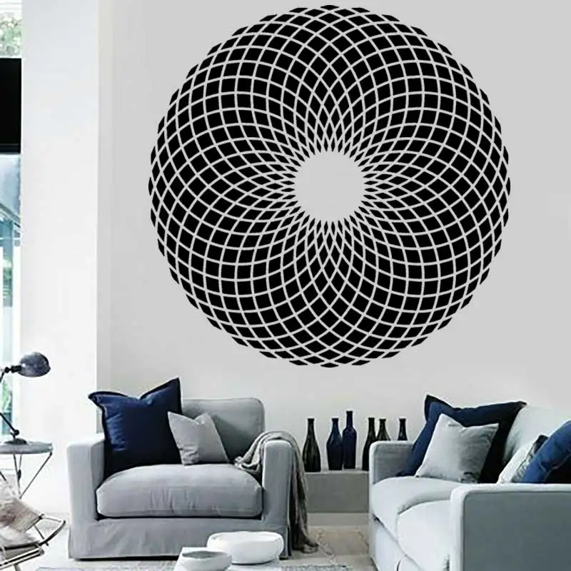 Geometric Abstract 3D Pattern Illusion Vision Wall Sticker Modern Fashion Living Room Home Office Decor Vinyl Decal Unique