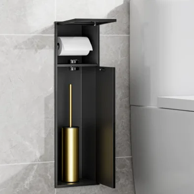 1Pcs stainless steel aluminum alloy leather multi-color can be customized high-value tissue box toilet brush niche cabinet