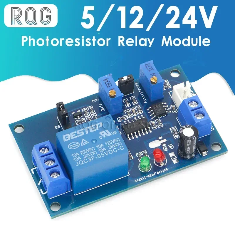 5V 12V 24V Photoresistor Relay Module Light Brightness Sensor Timer Detection Controller Switch On/Off With Wires for Car Board