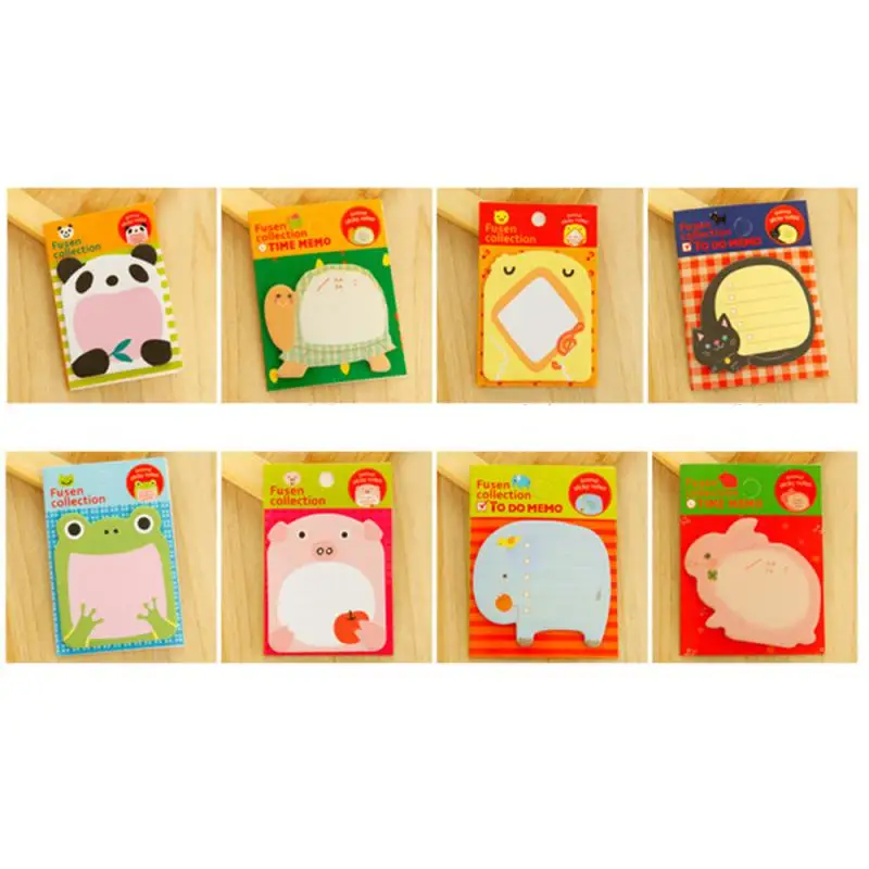1/2/3PCS lot Creative Stationery Animal Series Cute Paper Memo Pad / Sticker Post Sticky Notes Notepad School Office