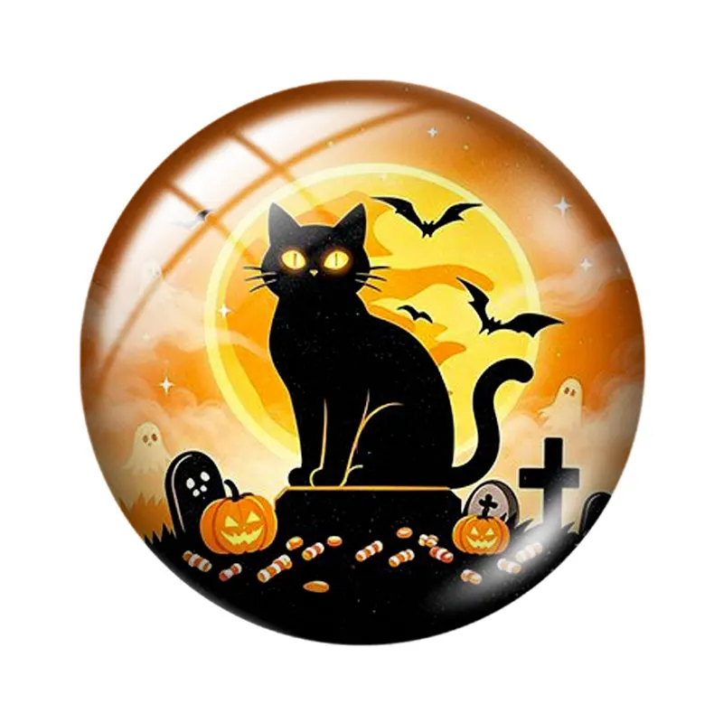 Halloween Silhouette Castle 12/18/20/25mm glass cabochon  bracelet pendant rings for jewelry demo earrings back Making findings