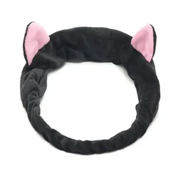 Cat Ears Coral Fleece Head Bands Spa Headband For Washing Face Makeup Headband Bow Tie Hair Band Microfiber Women Headbands