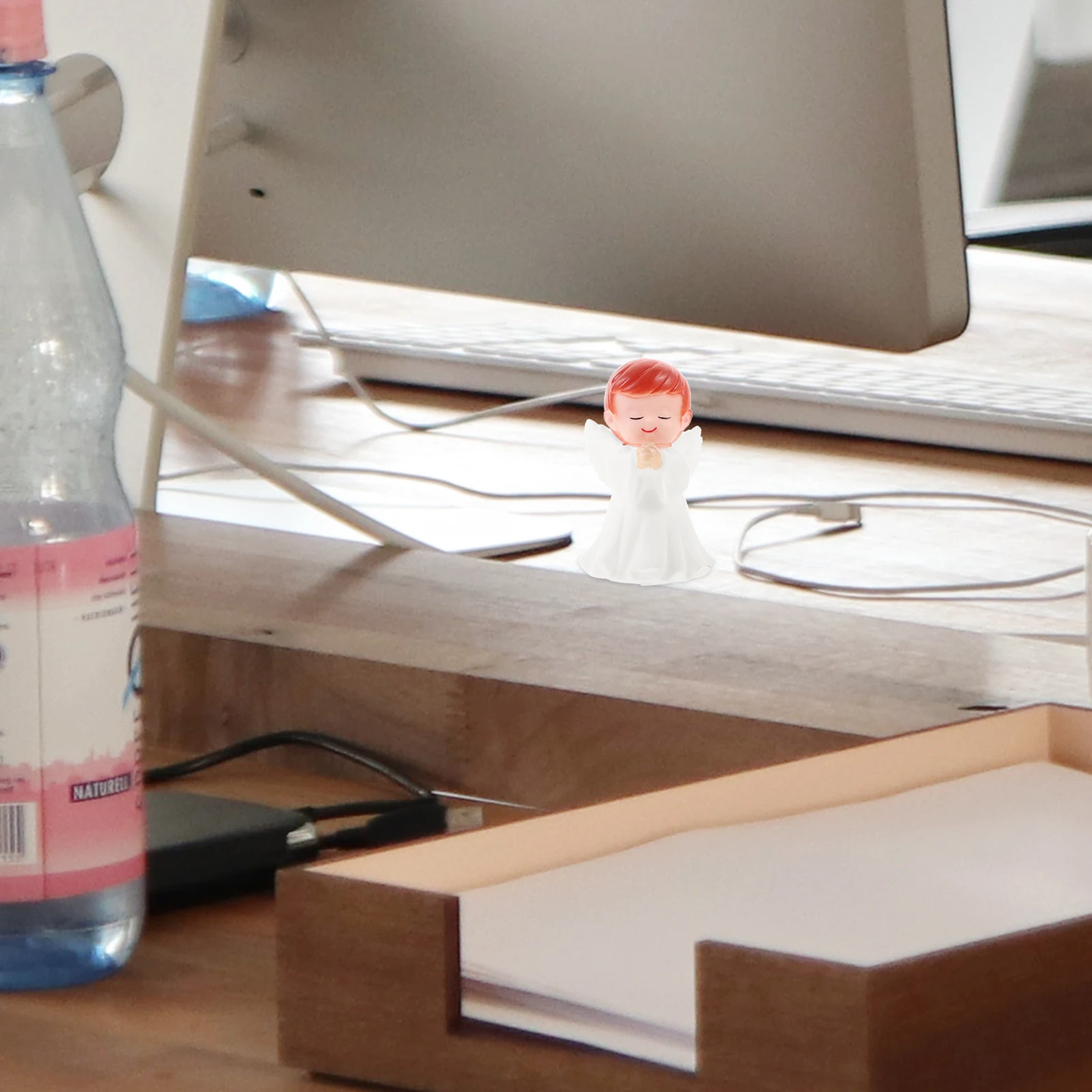 

3Pcs Angels Vinyl Sculpture Cake Topper Miniature Figurines for Shadowbox Scene Home Decor Vinyl Figurine for Decoration