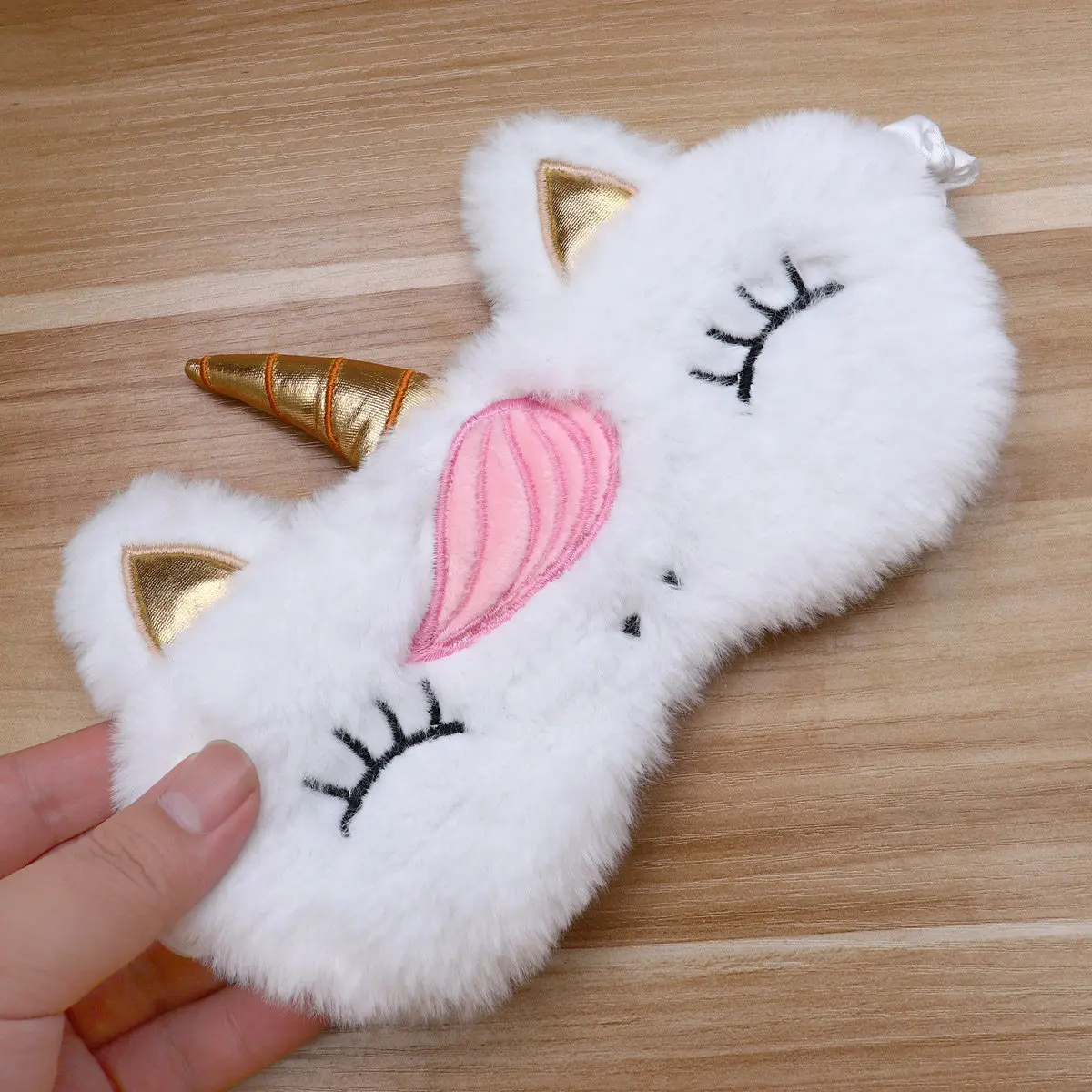 Rest Eyeshade Unicorn Eye Mask Golden Horn Pattern Soft Comfortable for Travel Home Hotel Lightweight Relieve Eye Strain Improve