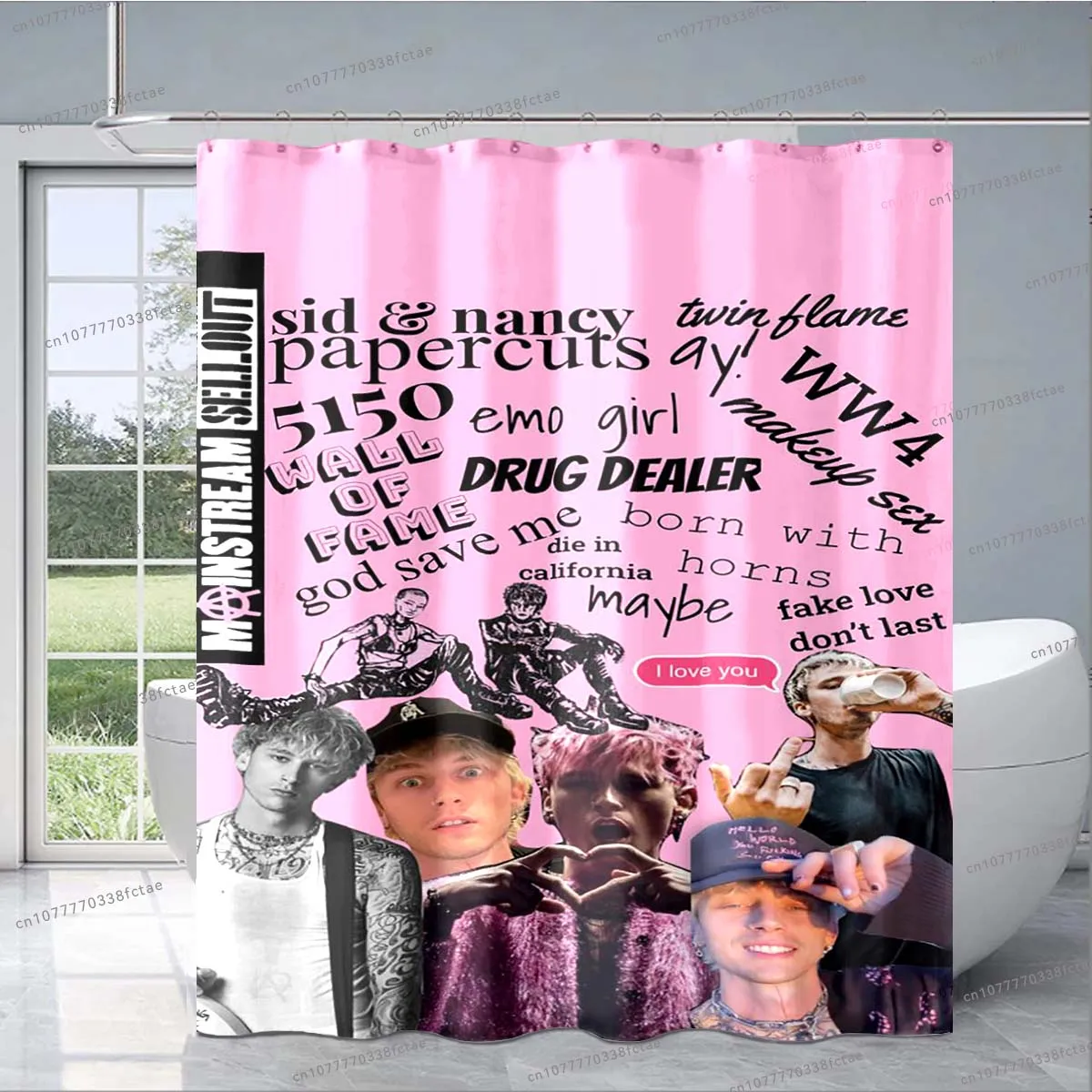 Розовая занавеска для душа «пулемет» Kelly, американская популярная занавеска для душа «рэпер», украшение для ванной комнаты для мальчиков и девочек, занавеска для душа