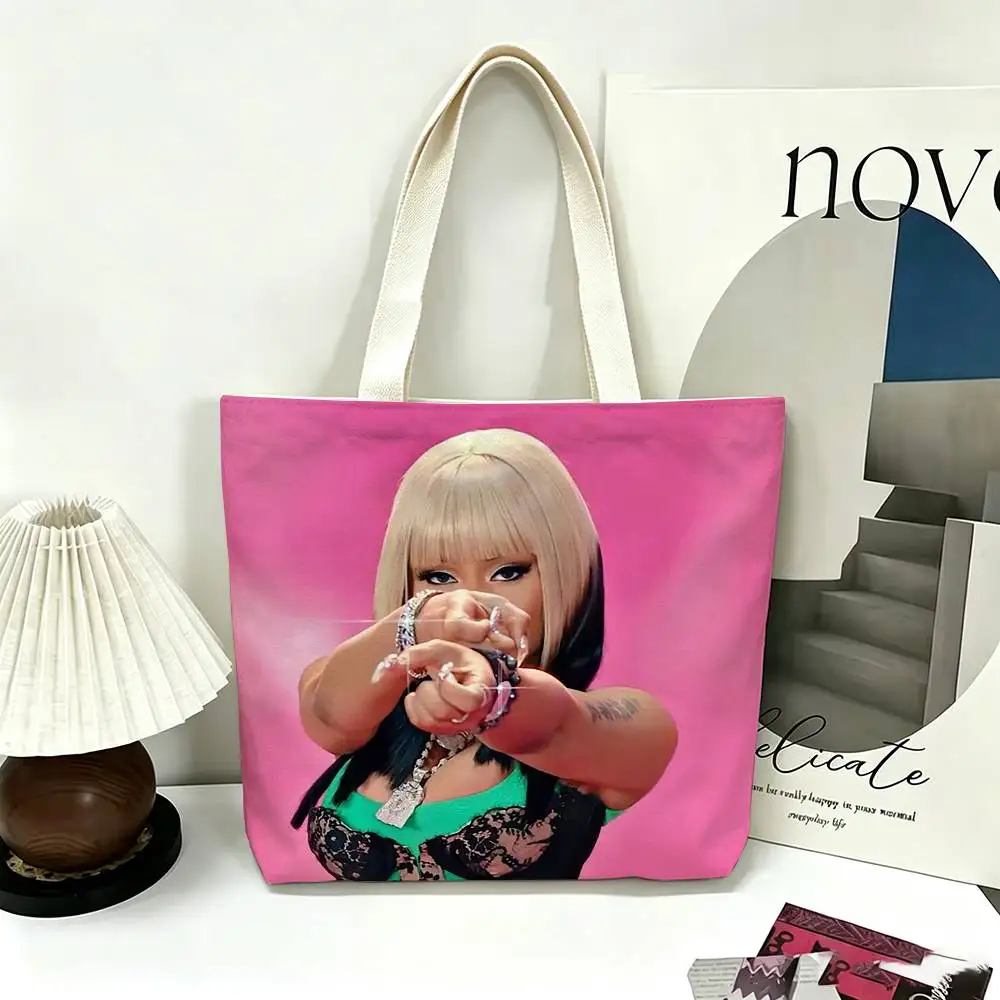 

Singer Nicki Minaj Printed Canvas Tote Bag Shoulder Bag Commuter Mommy Shopping Bag