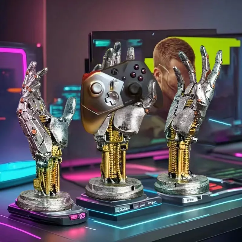 3D Cyberpunk Game Controller Stand | Multi-functional Desktop Organizer, Suitable for Controllers and Mobile Phones