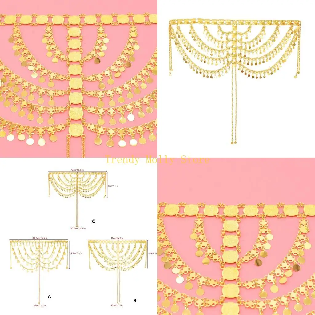 

N5KB Декоративная металлическая цепочка для волос с арабской монетой Безопасная для чувствительной кожи Удобная повязка для для