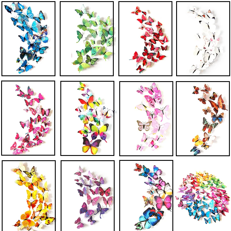 

3D Colorful Butterfly Creative Wall Sticker For DIY Wall Stickers Modern Wall Art Home Decorations DIY Gift