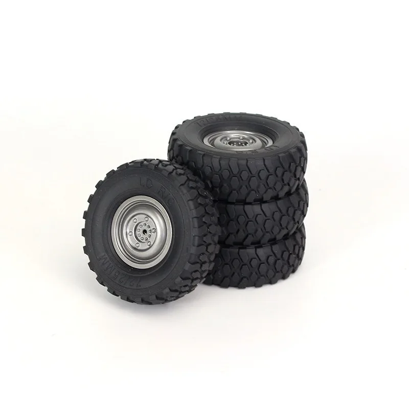 Soft Rubber RC Tire & Wheel Rim Set, 4Pcs 72mm Tyre For MN D90 MN98 MN99S WPL C14 C24 C34 B14 B24 LDRC P06 RC Car Upgrade Parts