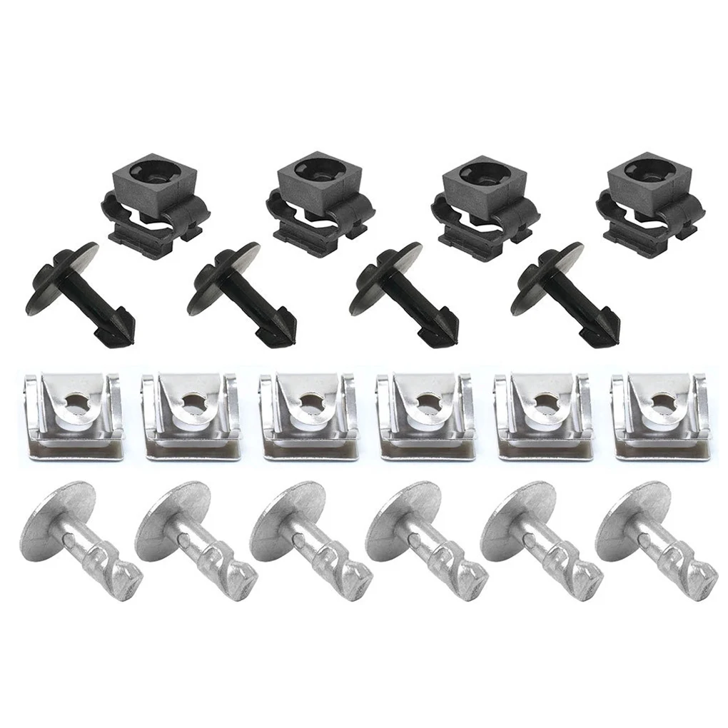 20 Pieces Set Under Engine Gearbox Cover Screw Detachable Removable Metal Nut Accessories Replacement for Passat B5 1998-2005