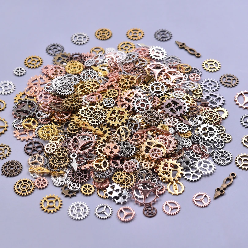 30/50Pcs Random Mechanical Steampunk Gears Cogs Charms DIY Mix Styles Hip Hop Tool Parts Pendant Necklaces Jewelry Material