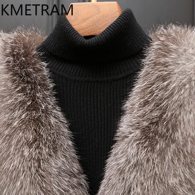 100% chaqueta de piel de visón para mujer, abrigo de piel auténtica con manga de murciélago de lujo, ropa de invierno para mujer, chaquetas peludas, cuello de piel de zorro 2025 шу onder