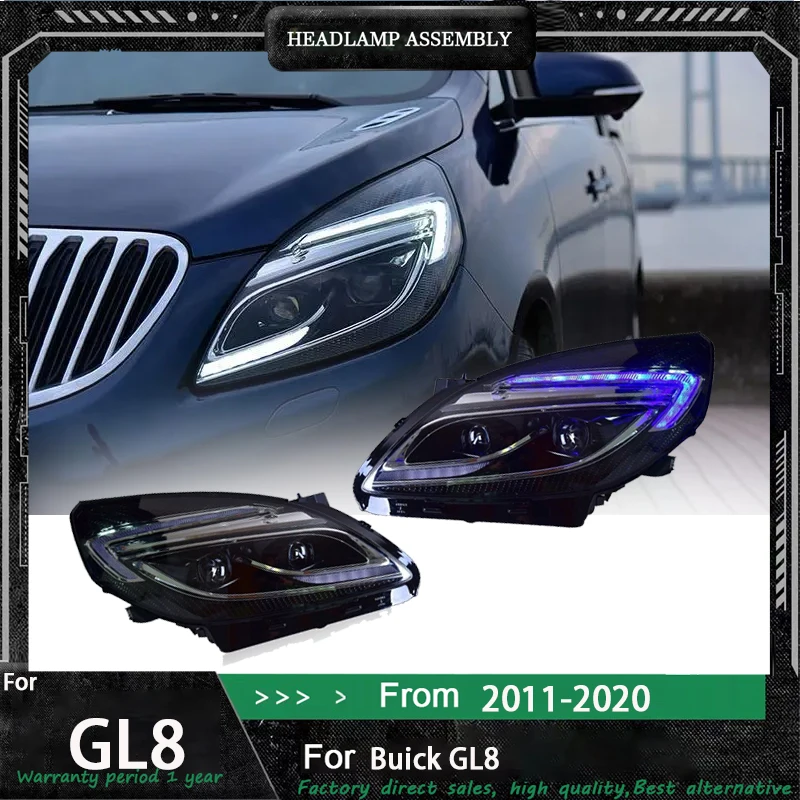 

Автомобильные светодиодные фонари HID для дневного бега DRL Angel eyes, ближний свет, указатель поворота для Buick GL8 2011-2020 Автомобильные лампы