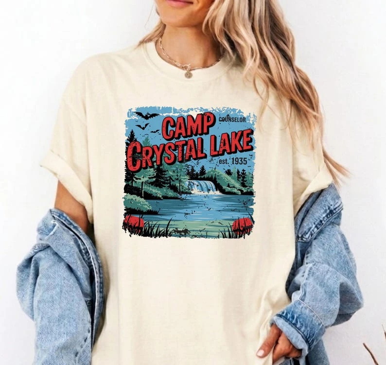 Camp Crystal Lake Counselor Est 1935 Shirt, Vintage Friday The 13th Tee, Retro Horror Series Graphic Tshirt