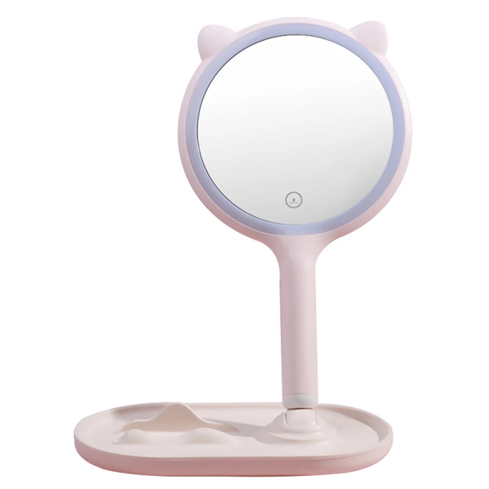 

LED Makeup Mirror Touch Screen Lighted Portable Adjustable Double Sided Travel Beauty Gifts Stable Base