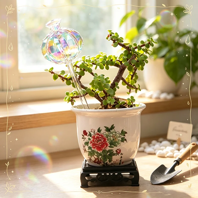 Plant Flower Shaped Self‑watering Dripper Lazy Plant Water Device Simulated Glass Automatic Plant Watering Bulb Drip Irrigation