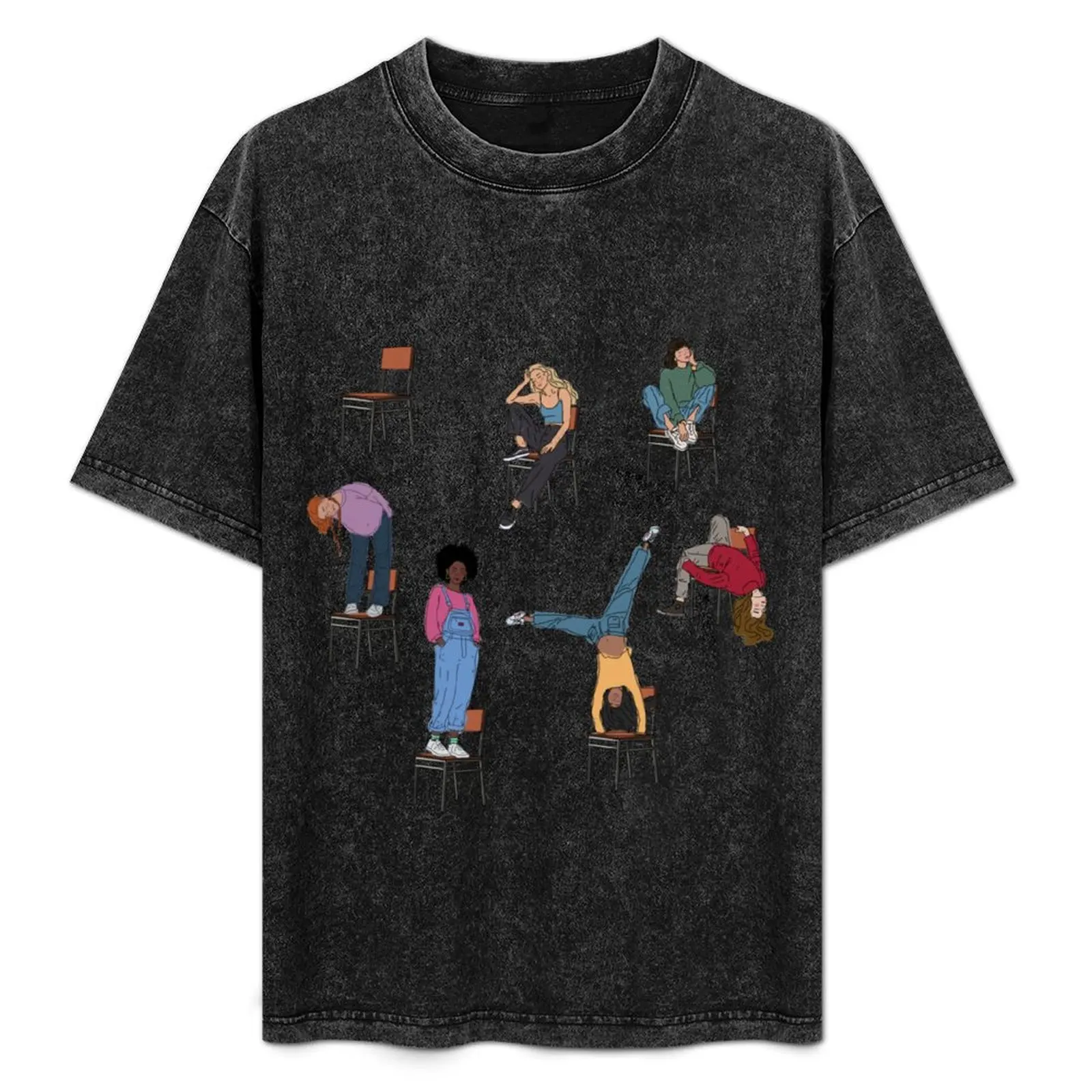 

sitting in chairs wrong squad T-Shirt Basic Daily Outfit Short Sleeve Tee