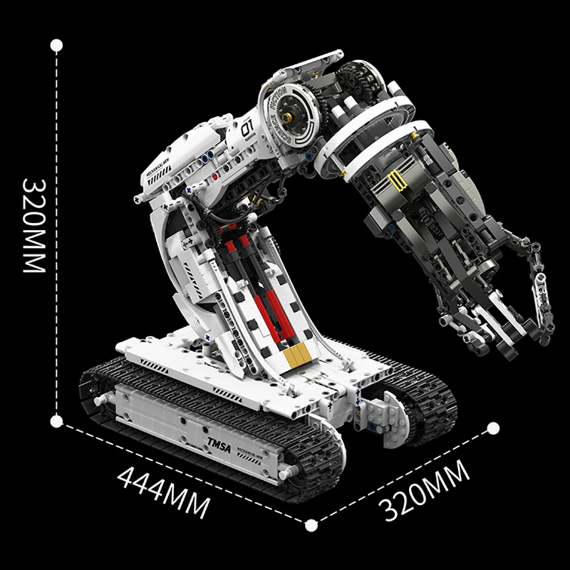 IN MAGAZZINO MOC Idea Tecnico RC Tracked Braccio robotico Building Blocks Mattoni Modello di assemblaggio Giocattoli fai da te per ragazzi Set regalo di Natale