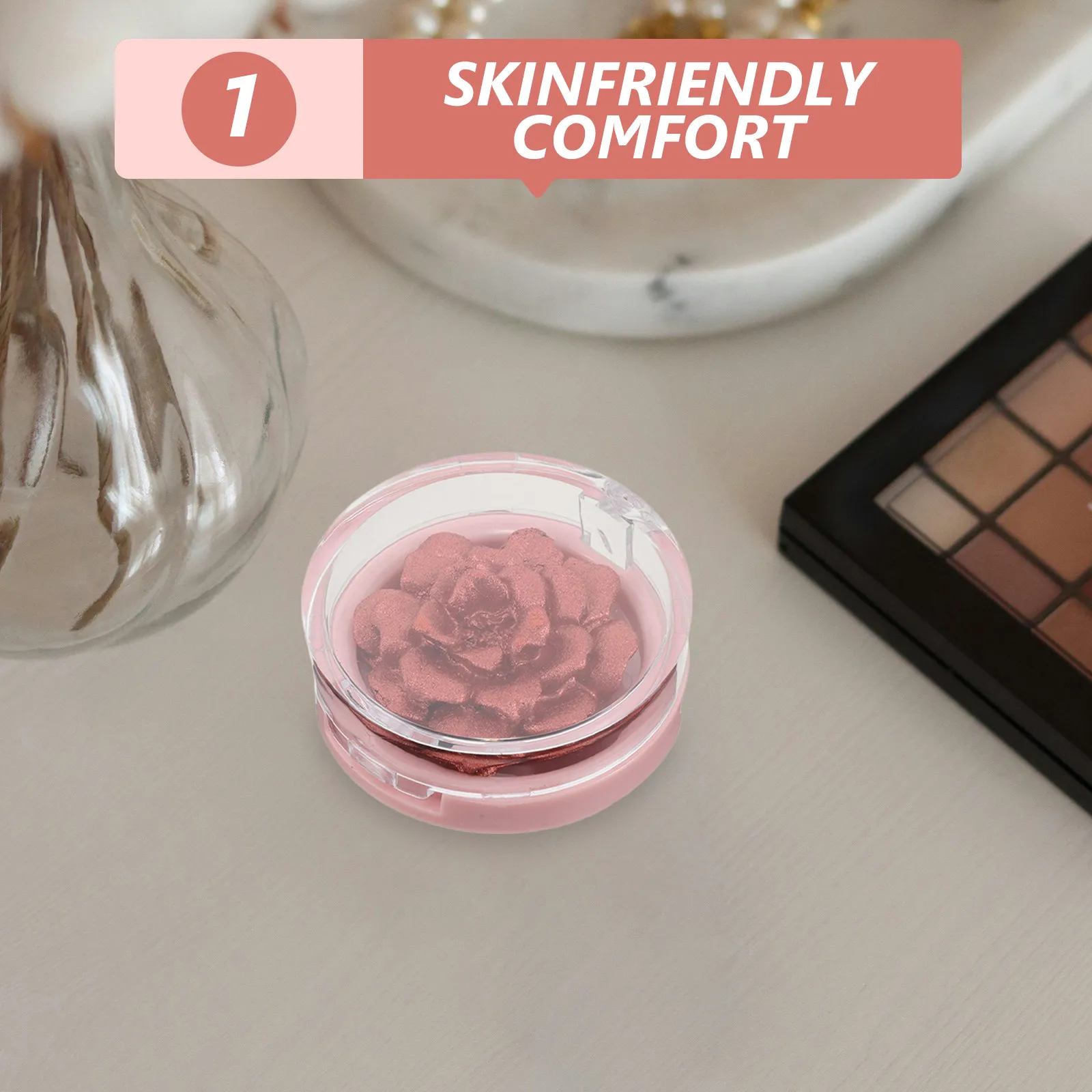 3D Carved Rose Shaped Repair Contour Highlighter Gold Face Shimmer Metallic Finish Highlighter