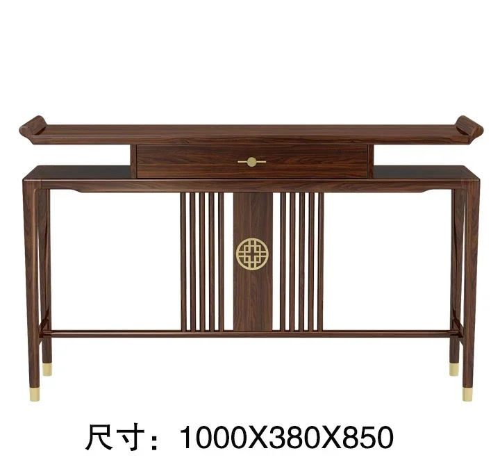 غرفة معيشة على الطراز الصيني الجديد، خزانة مدخل خشبية من خشب Ugyen الصلب الضيق للغاية #1