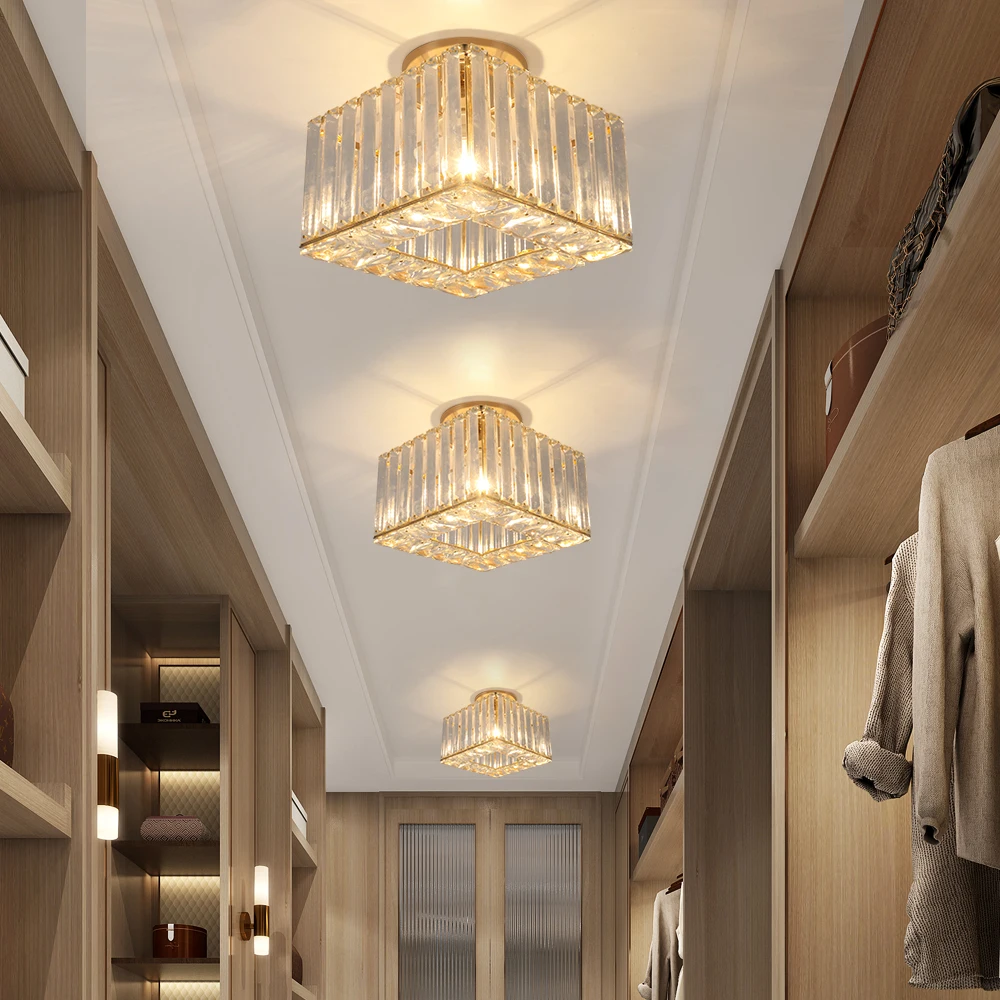 Led Pendant Light Modern Crystal Chandelier Kitchen Island Ceiling Lamp Dining Table Lustre Aisle Home Decor Corridor Fixture