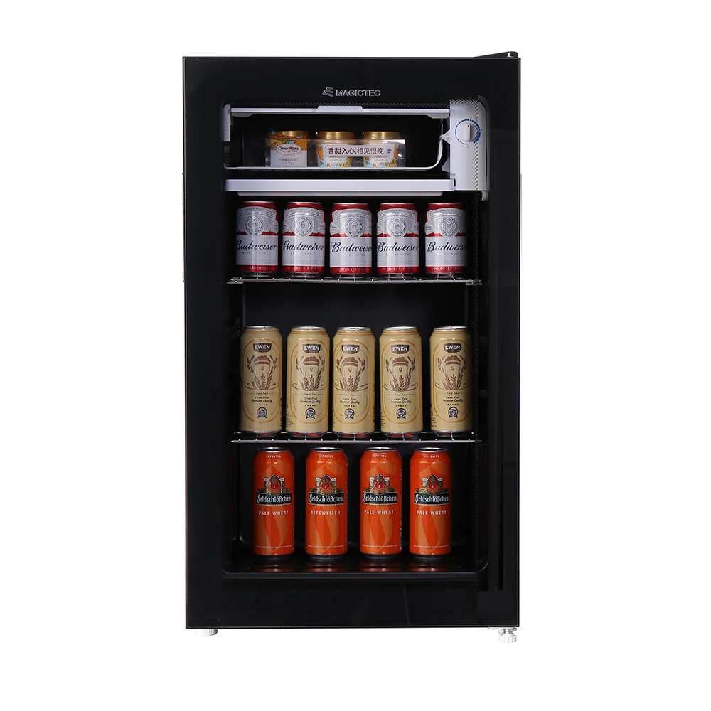 Mini Fridge Cooler Beverage Refrigerator with 2 Detachable Shelvesfor Small Drink Soda Beer Home Office Bar