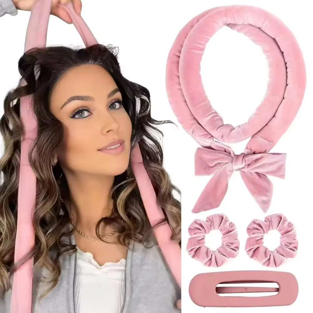 

4 шт., щипцы для завивки волос без нагрева, женские ленивые кудри, без нагрева, повязка на голову для сна, ночных волн, пробуждения, идеально подходит для всех укладки волос
